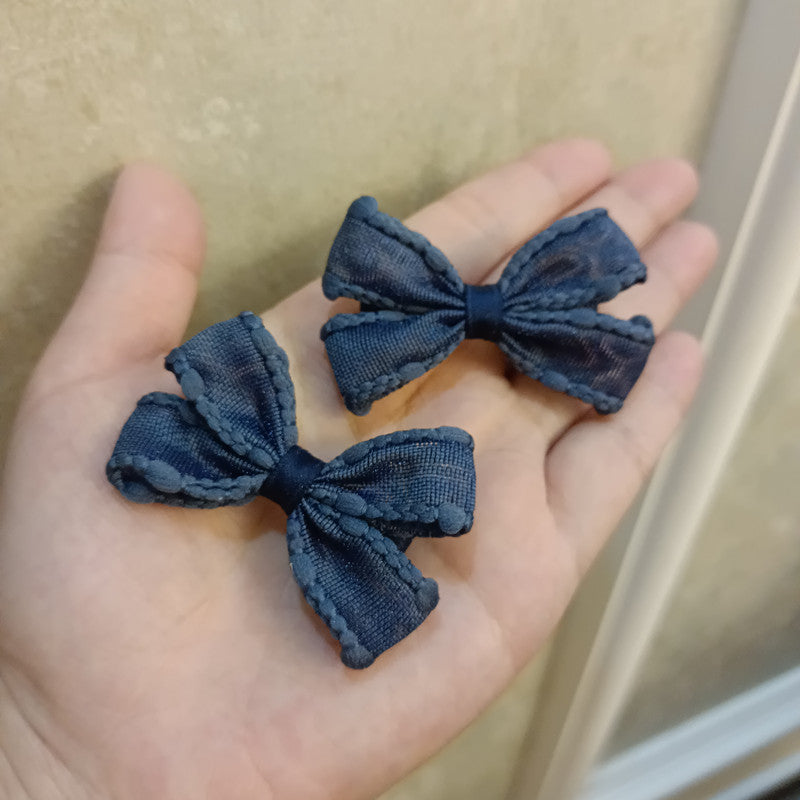 Trendy Denim Bow Hair Clips with Classic Design - Cute and Functional Accessories, Perfect for Daily Wear, Casual Outings, and Playful Hairstyles for Women