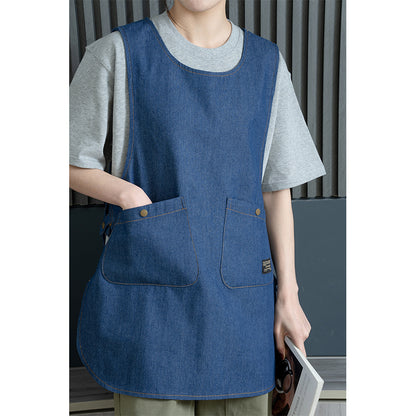 Original Denim Apron with Practical Pockets - Minimalist, Durable Design, Stylish Functionality for Cooking, Gardening, and Casual Work for Unisex