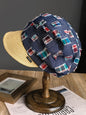 Trendy Patchwork Beret Cap with Colorful Plaid Patches and Straw Brim - Unique Streetwear Design for Casual Outings and Outdoor Events for Unisex