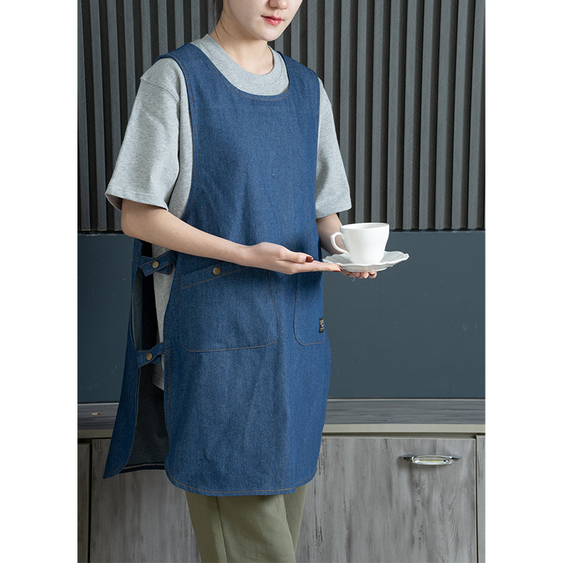 Original Denim Apron with Practical Pockets - Minimalist, Durable Design, Stylish Functionality for Cooking, Gardening, and Casual Work for Unisex