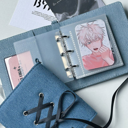 Original Denim Card Holder Storage with Butterfly Applique - Artistic and Unique Design, Ideal for Journaling and Gifting for Women