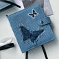 Original Denim Card Holder Storage with Butterfly Applique - Artistic and Unique Design, Ideal for Journaling and Gifting for Women