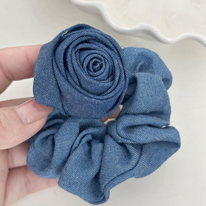 Trendy Denim Rose Hair Clip - Minimalist Elegant Style for Every Occasion for Women