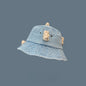 Trendy Denim Bucket Hat with Playful Design - Fun, Trendy Style for Casual Outings, Ideal for Women