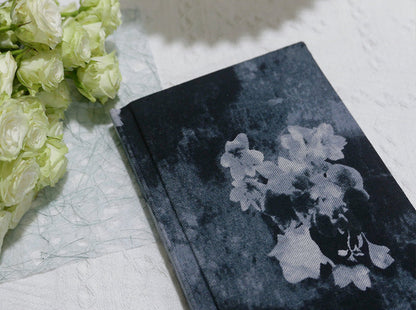 Original Denim Notebook with Floral and Skull Bleach Print - Gothic, Artistic Design, Durable, Stylish, Unique for Journaling, Sketching, and Note-Taking for Unisex