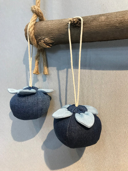 Trendy Hanging Denim Blueberry Ornament - A Unisex Whimsical Styled Touch for Your Space for Unisex