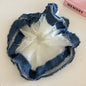 Trendy Denim Hair Scrunchie with Tulle Fringes - Stylish and Comfortable Design, Ideal for Daily Styling and Casual Wear for Women