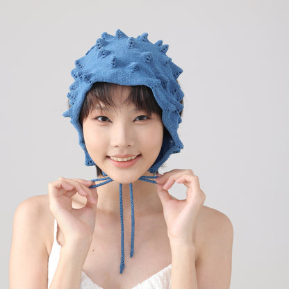 Trendy Spiky Denim Headscarf - A Bold Styled Fashion Statement, Soft, Street Design for Women