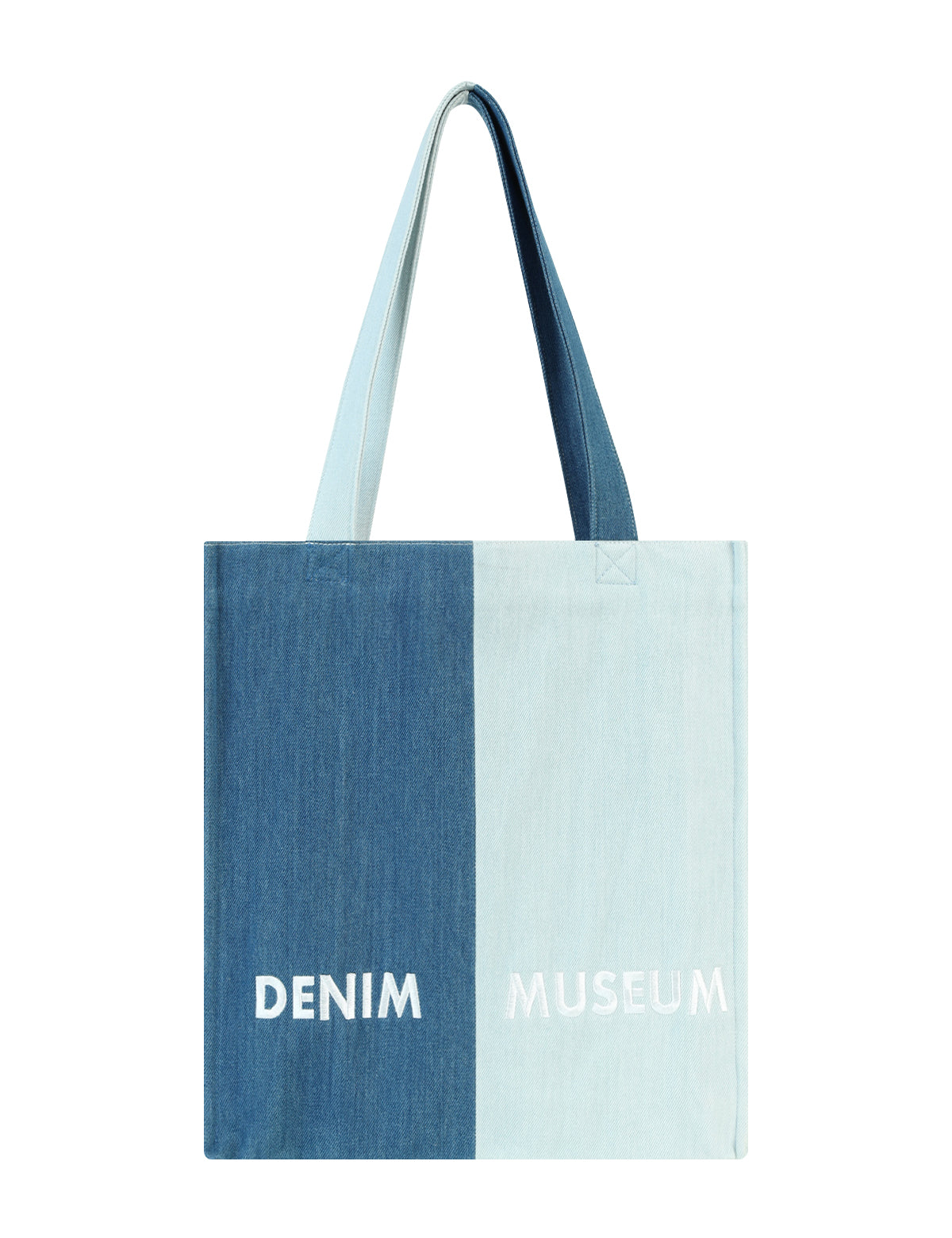 DENIM MUSEUM Ethereal Horizons Series Denim Color-Block Tote Bag för dagliga resor och modeutflykter