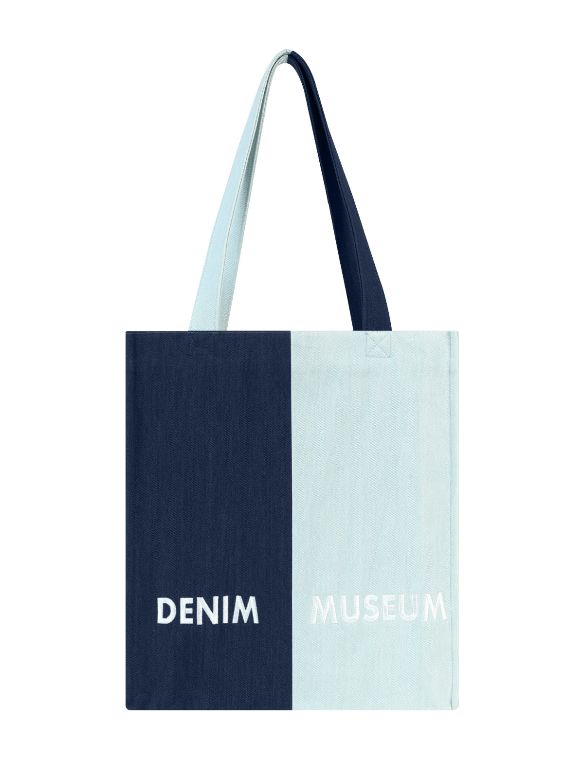 DENIM MUSEUM 空靈地平線系列牛仔拼色托特包適合日常通勤和時尚郊遊