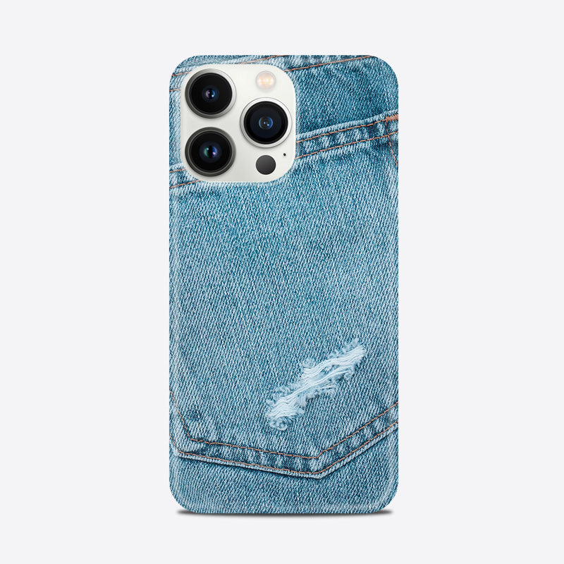 Original Denim Phone Case with Distressed Pocket Design - Trendy, Practical Style, Ideal for Casual Look and Protection for Unisex