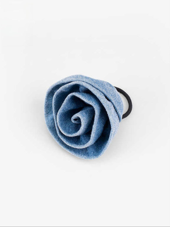 Trendy Denim Hair Clip - Rose Shaped, Lightweight, Sophistication, Elegant Style for Elegant Women