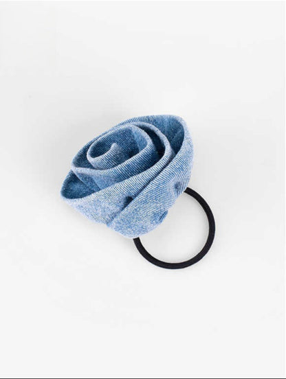 Trendy Denim Hair Clip - Rose Shaped, Lightweight, Sophistication, Elegant Style for Elegant Women